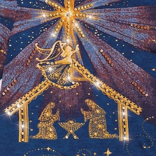 Foto 2 | Mejores Colecciones Etc Peaceful Nativity Scene Women Navy Cotton - Venta Internacional.