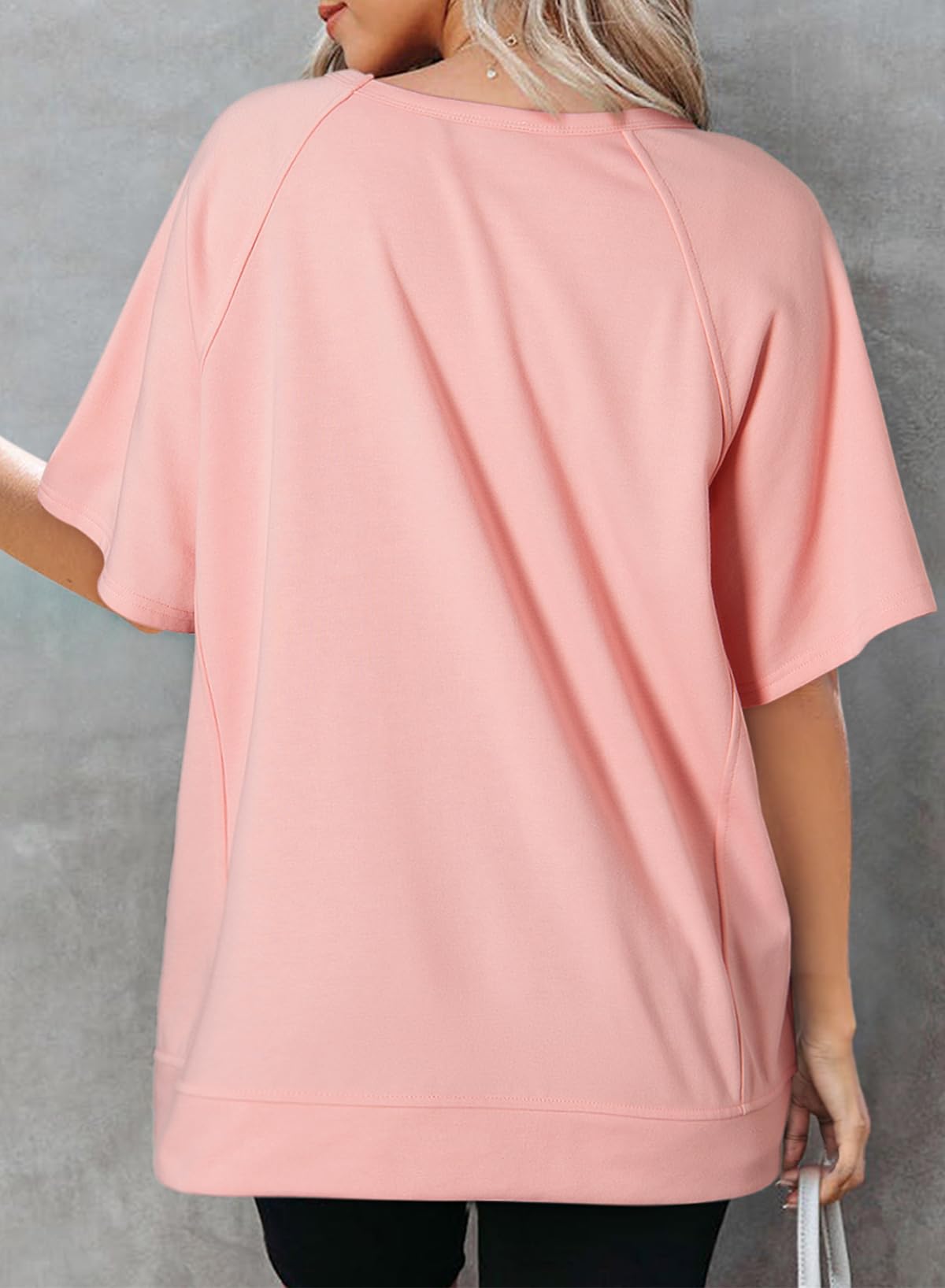 Foto 3 pulgar | Blusas Dokotoo Para Mujer, Cuello Redondo Y Manga Corta, Color Rosa - Venta Internacional.