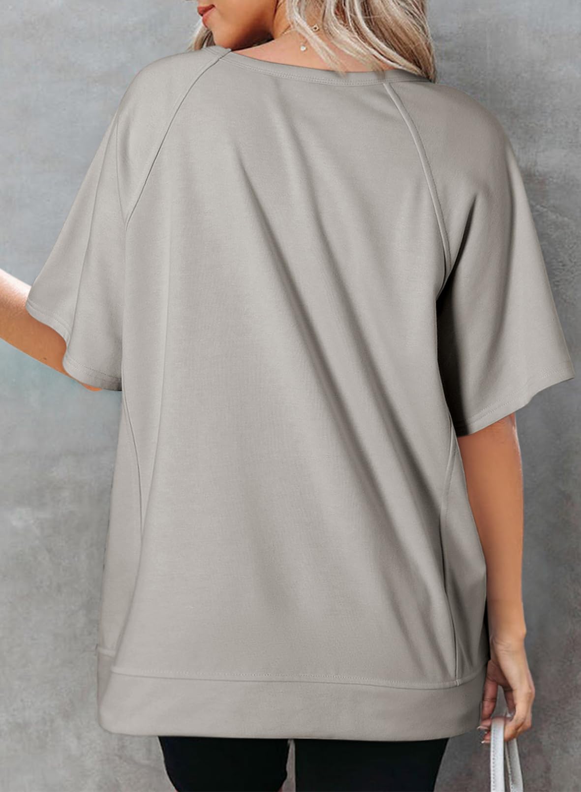 Foto 3 pulgar | Tops Dokotoo Spring 2025 - Camisetas Extragrandes Para Mujer, Color Gris, Talla M - Venta Internacional.