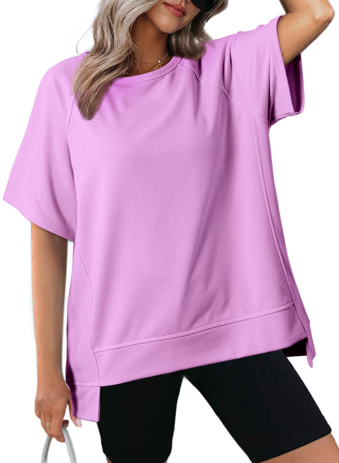Foto 2 pulgar | Camiseta Dokotoo Oversized Para Mujer Con Cuello Redondo Y Manga Corta - Venta Internacional.