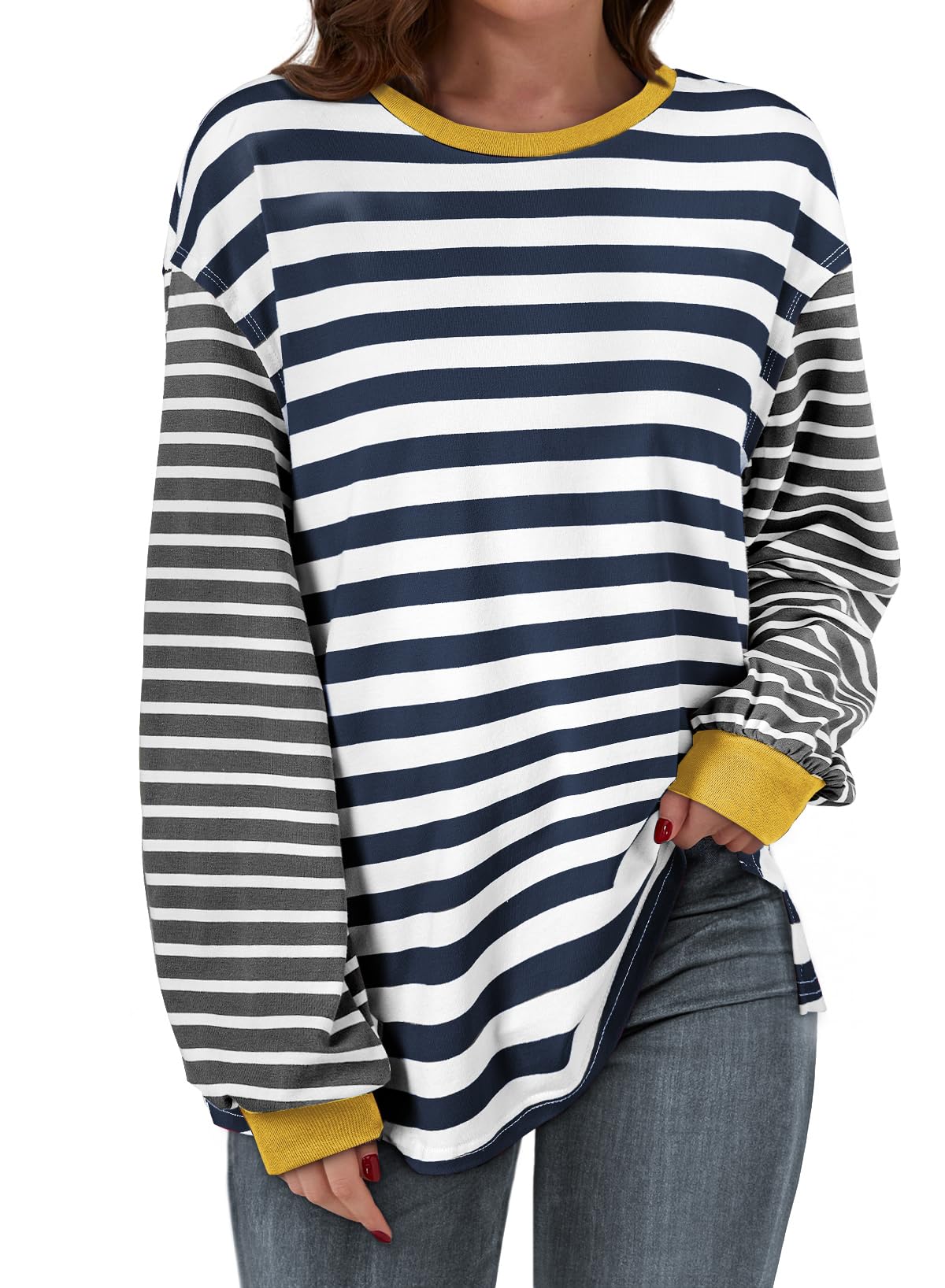 Camiseta Blencot Para Mujer, Talla Extragrande, Patchwork, Otoño, 2xl, Blanca - Venta Internacional.