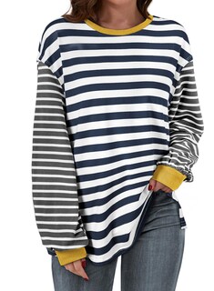 Foto 1 | Camiseta Blencot Para Mujer, Talla Extragrande, Patchwork, Otoño, 2xl, Blanca - Venta Internacional.