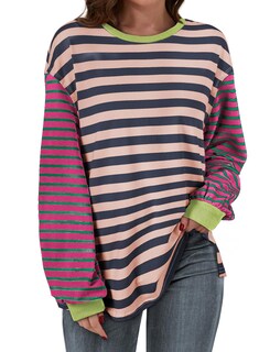 Foto 1 | Camisa Blencot 2025 A Rayas, Manga Larga, Extragrande, Para Mujer, 2xl - Venta Internacional.