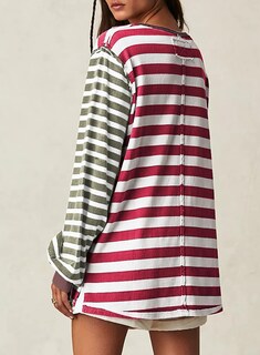 Foto 3 | Camiseta Blencot A Rayas Para Mujer, Talla Grande, Y2k, Red Stripe 2xl - Venta Internacional.