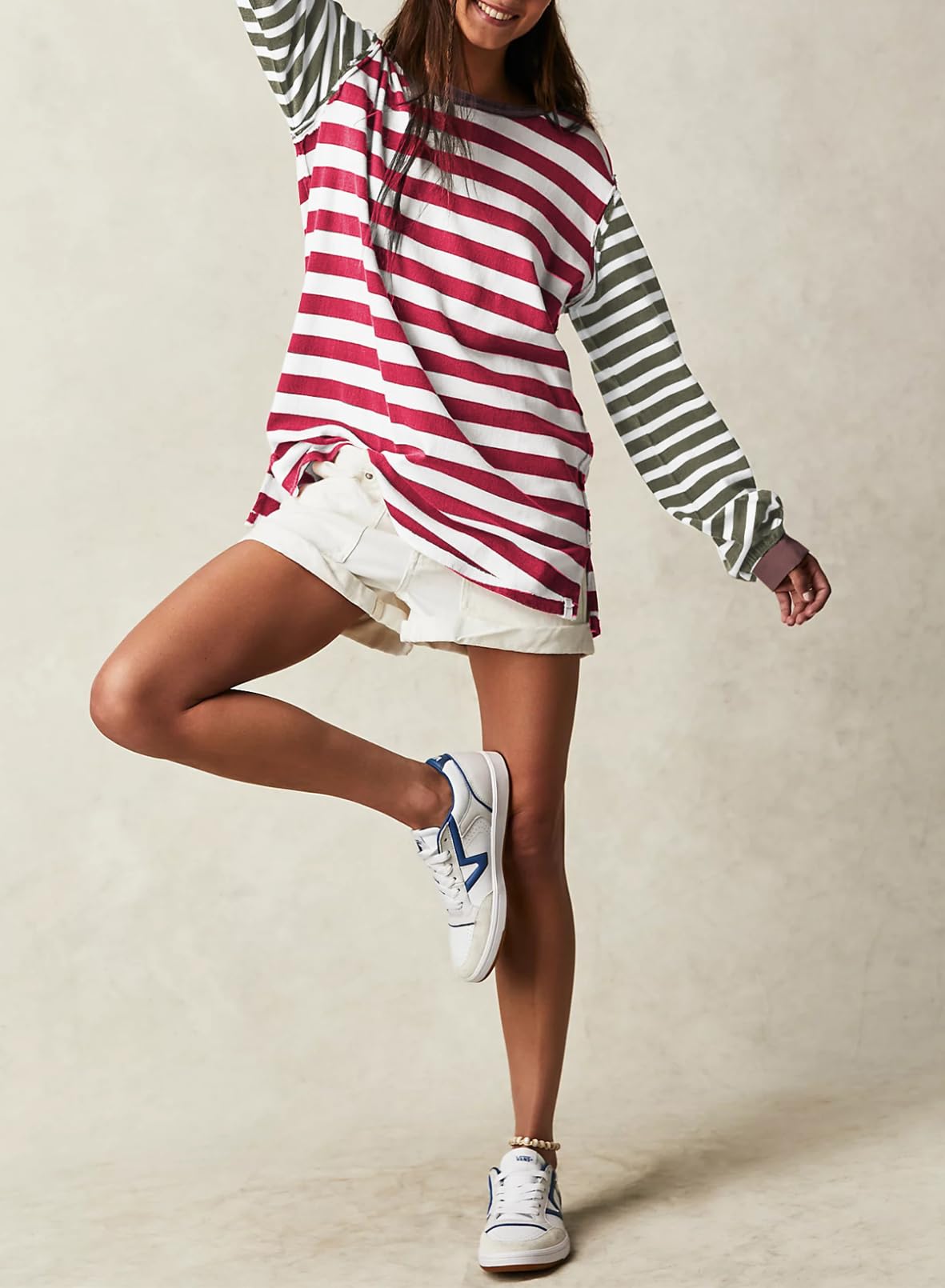 Foto 5 pulgar | Camiseta Blencot A Rayas Para Mujer, Talla Grande, Y2k, Red Stripe 2xl - Venta Internacional.