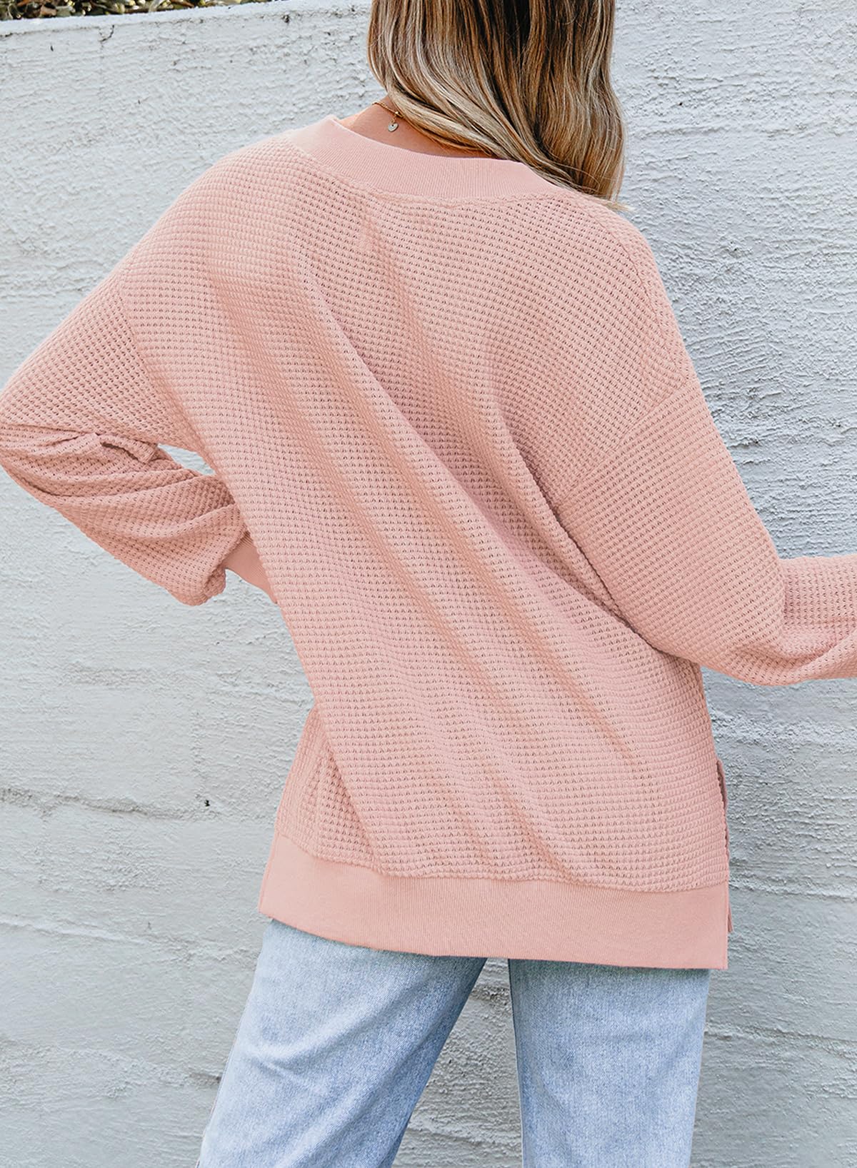 Foto 2 | Jersey Dokotoo Para Mujer De Punto Gofrado De San Valentín, Talla Xl, Color Rosa - Venta Internacional.