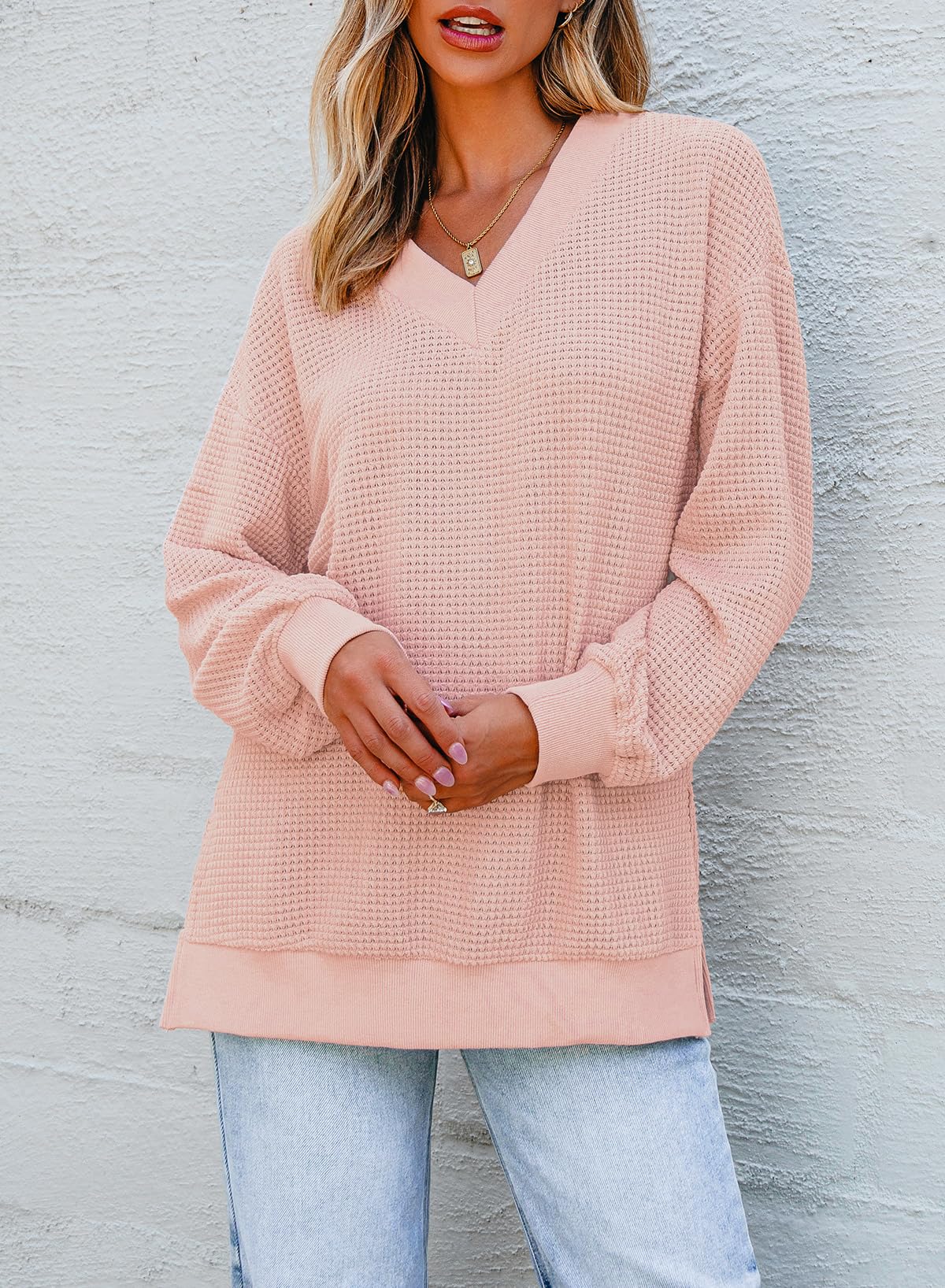 Foto 4 pulgar | Jersey Dokotoo Para Mujer De Punto Gofrado De San Valentín, Talla Xl, Color Rosa - Venta Internacional.