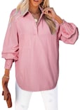 Blusa Casual De Primavera Con Cuello En V A Rayas Para Mujer - Venta Internacional.