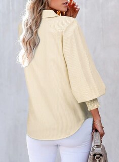 Foto 2 | Camisa Elegante Con Cuello De Mujer, Manga Larga, Cuello En V, Botones - Venta Internacional.