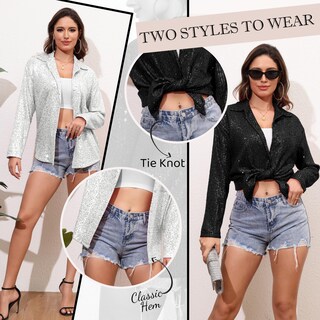 Foto 4 | Camisa de Lentejuelas Zando Negro - Venta Internacional