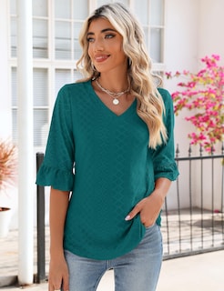 Foto 2 | Vestido Tipo Túnica Lomon Para Mujer, Verano 2024, Cuello En V, Manga 3/4 - Venta Internacional.