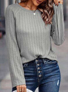 Foto 3 | Top Dokotoo De Manga Larga De Primavera Para Mujer, Talla Grande, Gris - Venta Internacional.