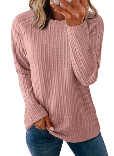 Foto 1 | Top Dokotoo Para Mujer, Talla Grande, Manga Larga, Otoño 2024, Rosa - Venta Internacional.
