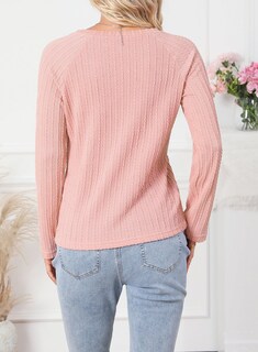 Foto 6 | Top Dokotoo Para Mujer, Talla Grande, Manga Larga, Otoño 2024, Rosa - Venta Internacional.