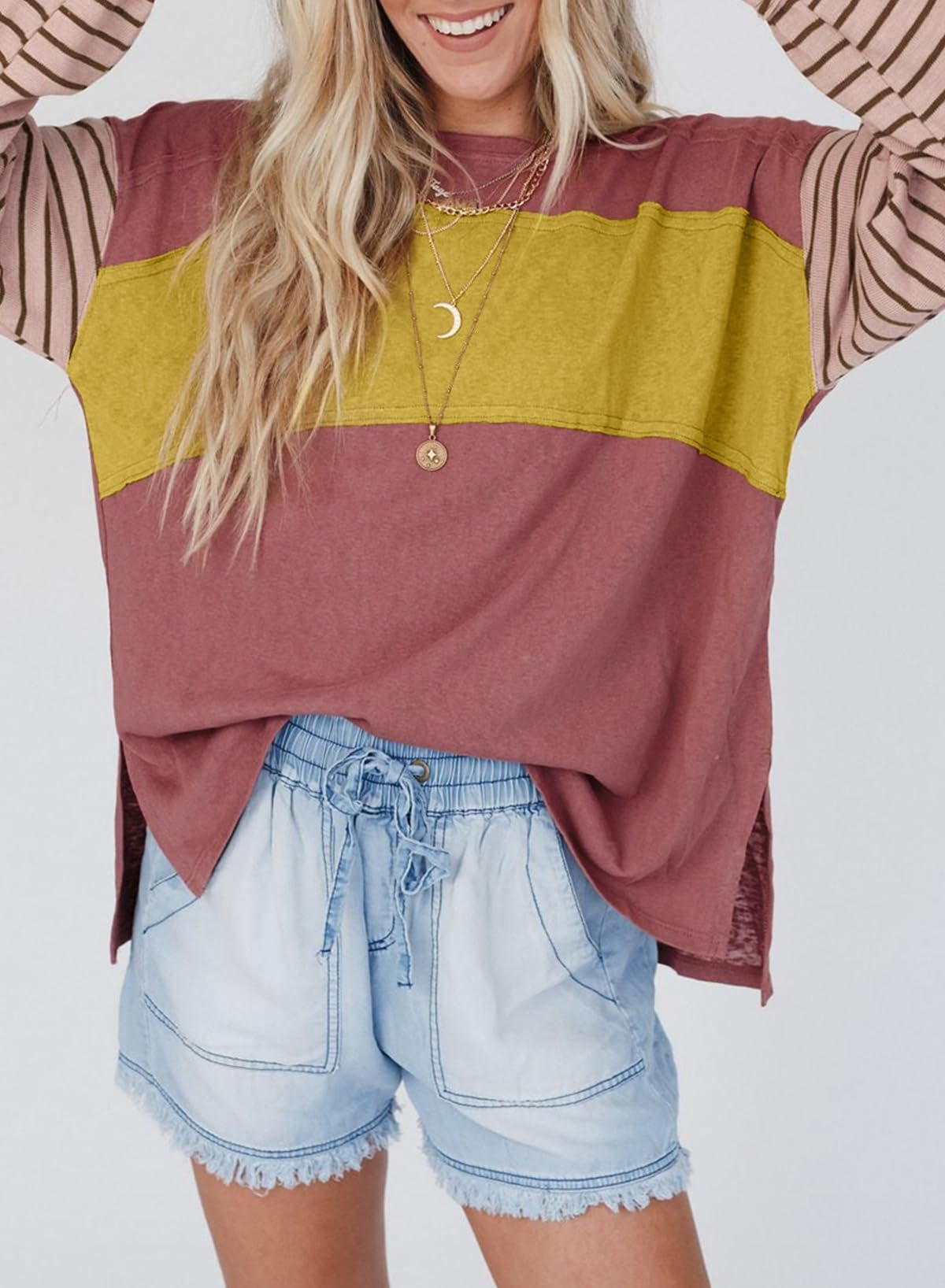 Foto 2 | Camiseta Dokotoo De Manga Larga Para Mujer, Otoño 2024, Holgada - Venta Internacional.