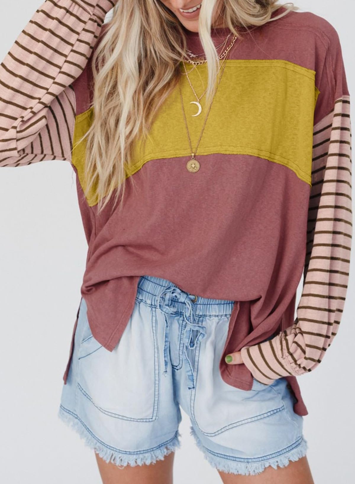 Foto 4 pulgar | Camiseta Dokotoo De Manga Larga Para Mujer, Otoño 2024, Holgada - Venta Internacional.