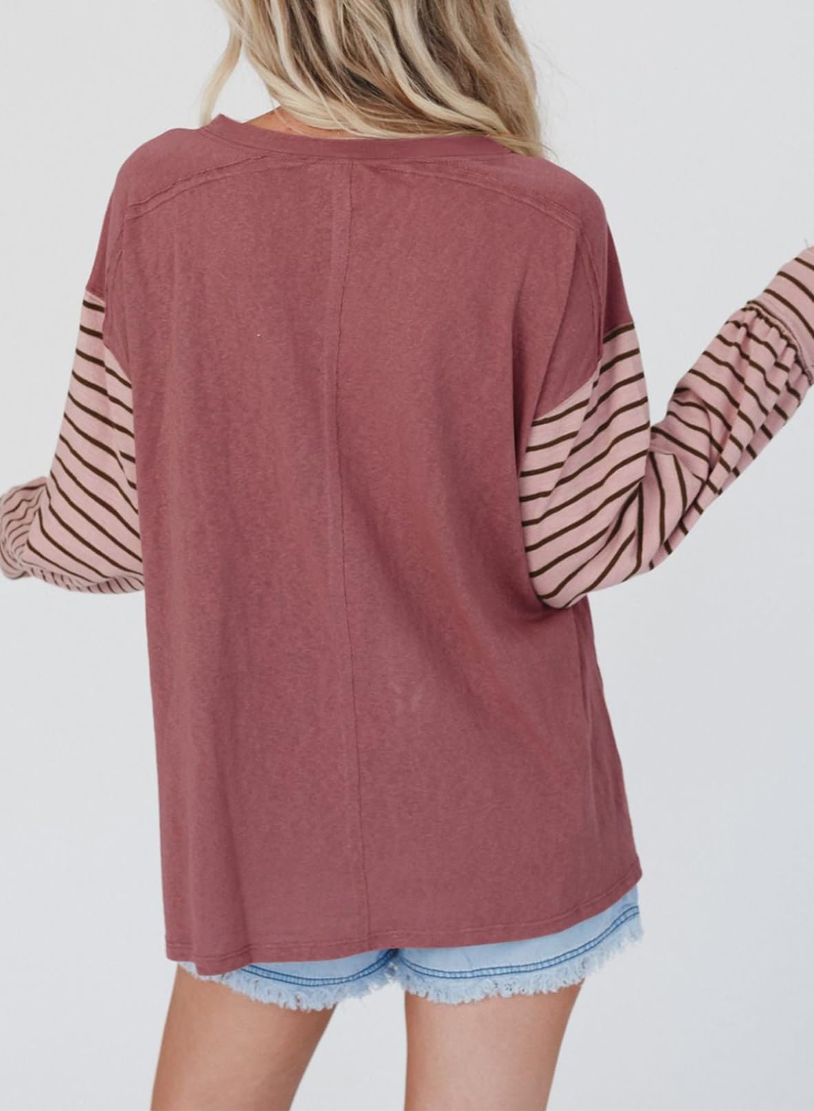 Foto 6 pulgar | Camiseta Dokotoo De Manga Larga Para Mujer, Otoño 2024, Holgada - Venta Internacional.