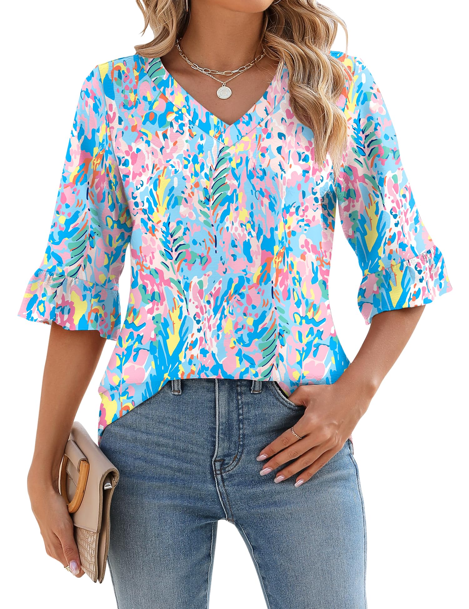 Foto 1 | Tops Lomon Para Mujer, Camisetas De Manga 3/4, Camisas, Túnica - Venta Internacional.
