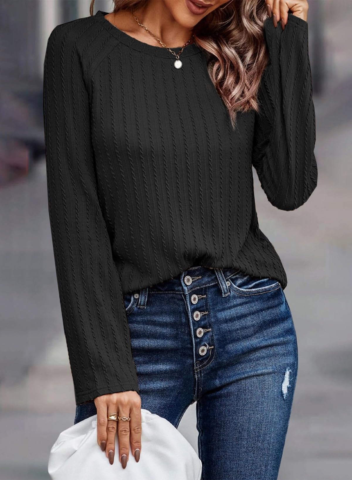 Foto 3 pulgar | Top Dokotoo De Manga Larga Para Mujer, Otoño 2024, Talla Grande, Color Negro - Venta Internacional.