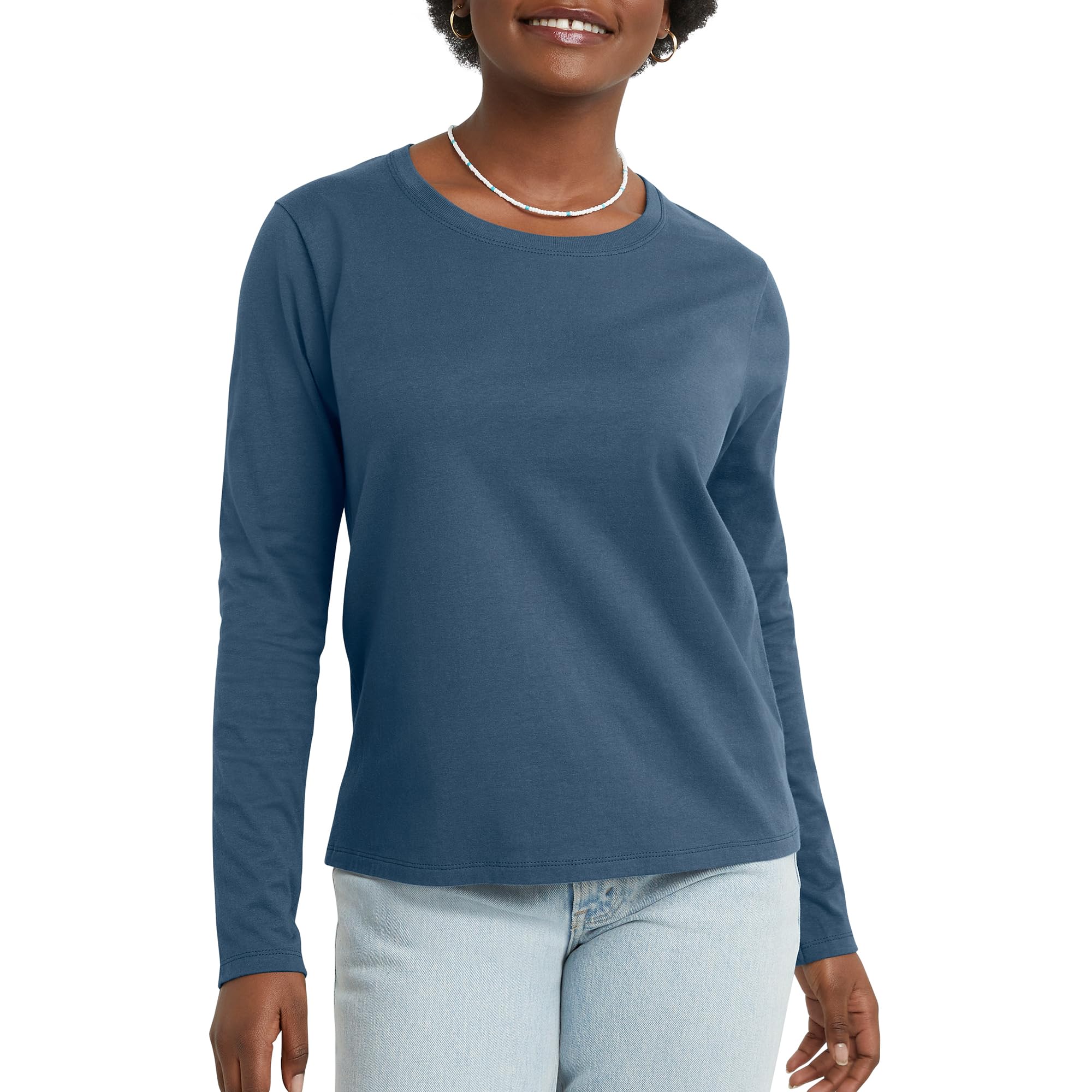 Camiseta Hanes Comfortblend Originals De Manga Larga Para Mujer - Venta Internacional.