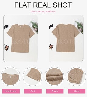 Foto 6 | Top Tipo Túnica Dokotoo Para Mujer, Manga Corta, Verano, Bordado Con Ojales - Venta Internacional.
