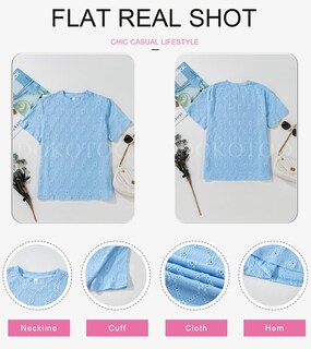 Foto 5 | Top Tipo Túnica Dokotoo Para Mujer, Manga Corta, Manga Corta, Color Azul Cielo, Talla L - Venta Internacional.