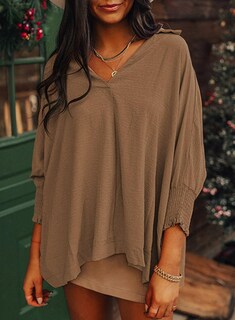 Foto 3 | Top Dokotoo Para Mujer, Primavera-verano, Cuello En V, Color Marrón, 100% Poliéster - Venta Internacional.