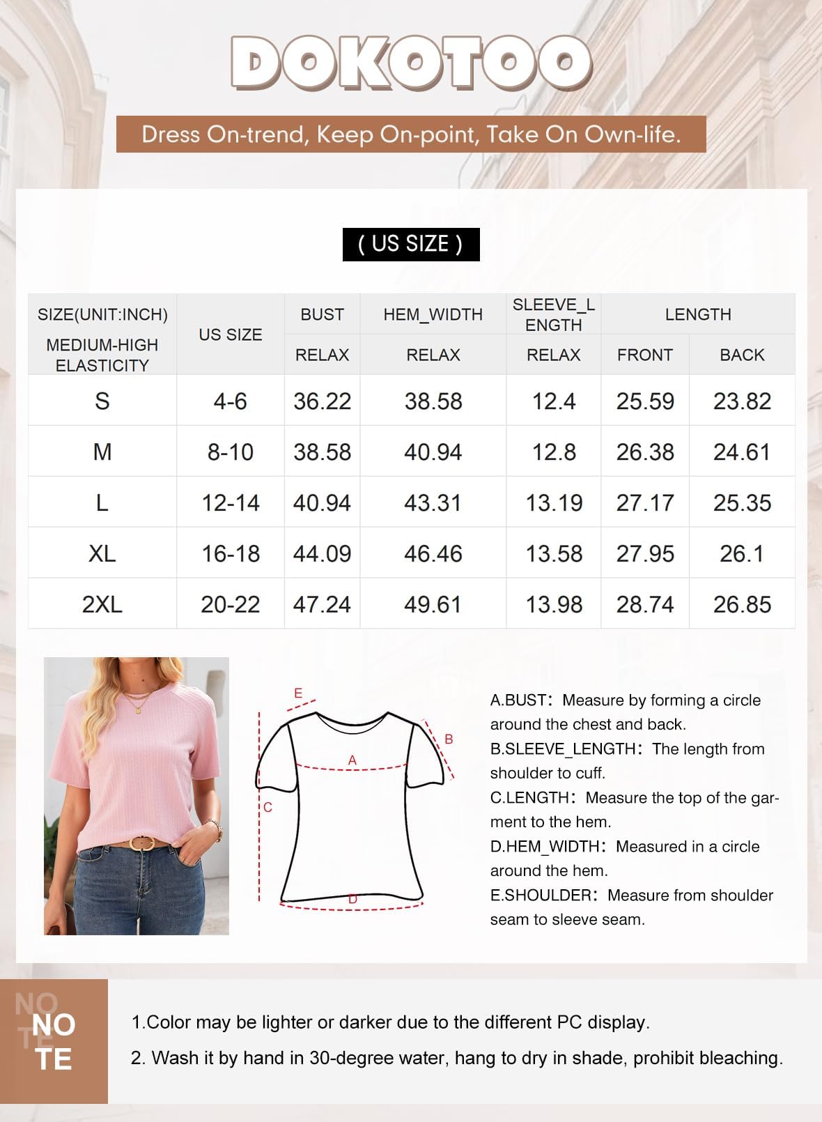 Foto 7 pulgar | Camisetas Dokotoo Summer 2025 Para Mujer, Cuello Redondo Y Manga Corta - Venta Internacional.