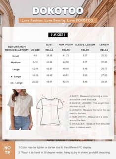 Foto 6 | Top Tipo Túnica Dokotoo Para Mujer, Manga Corta, Verano, Bordado Con Ojales - Venta Internacional.
