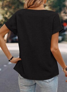 Foto 3 | Tops Dokotoo Para Mujer, Elegantes E Informales, Cuello Redondo, Manga Corta - Venta Internacional.