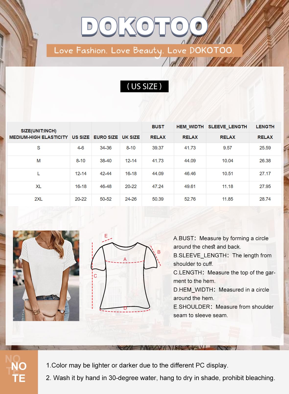 Foto 7 pulgar | Tops Dokotoo Para Mujer, Elegantes E Informales, Cuello Redondo, Manga Corta - Venta Internacional.