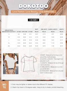Foto 6 | Tops Dokotoo Para Mujer, Elegantes E Informales, Cuello Redondo, Manga Corta - Venta Internacional.