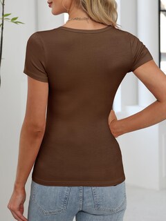 Foto 3 | Camiseta Anrabess 2025 Para Mujer, Manga Corta, Punto Acanalado, Corte Ajustado - Venta Internacional.