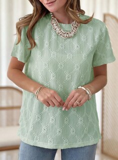 Foto 3 | Camiseta Dokotoo De Verano Con Cuello Redondo Para Mujer, Color Verde, Talla S - Venta Internacional.