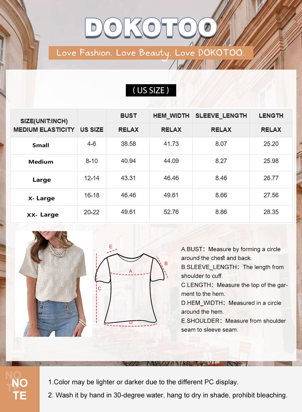 Foto 7 | Camiseta Dokotoo Para Mujer, Cuello Redondo, Bordada, Color Rosa S - Venta Internacional.