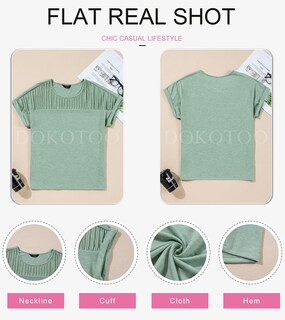 Foto 5 | Camiseta Dokotoo Para Mujer, Talla Grande, Verde Veraniego, Corte Holgado - Venta Internacional.