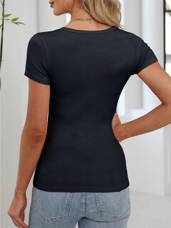 Foto 3 | Camiseta Anrabess 2025 Para Mujer, Manga Corta, Punto Acanalado, Corte Ajustado - Venta Internacional.