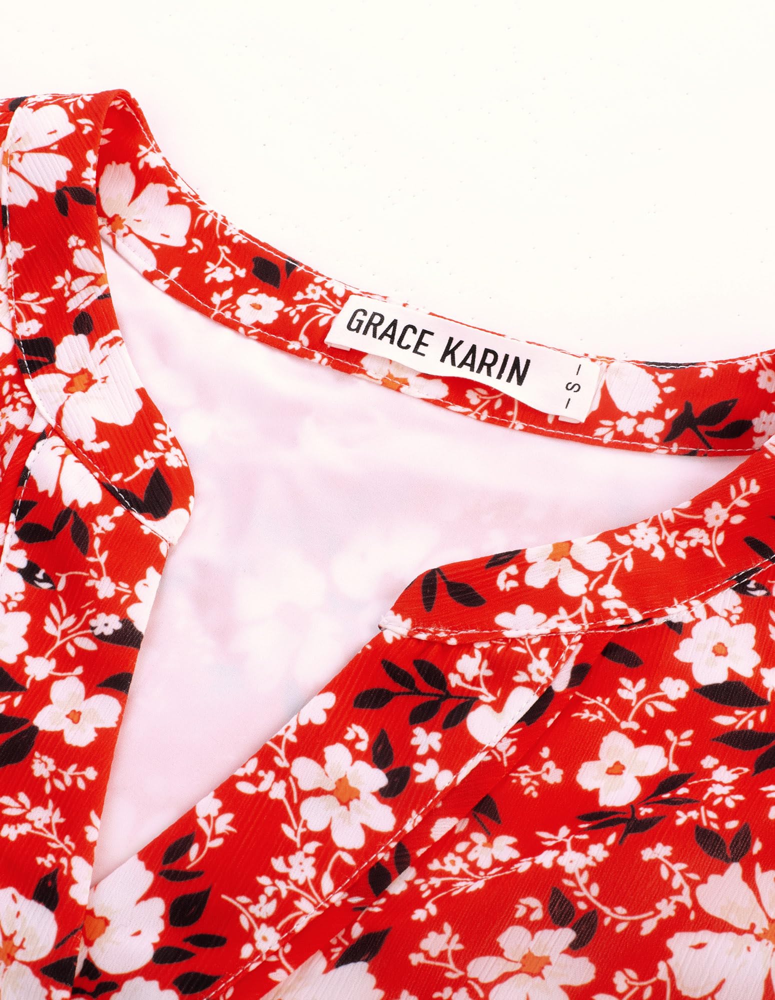 Foto 3 pulgar | Blusa Grace Karin Con Estampado Floral Y Manga 3/4 Con Cuello En V Para Mujer - Venta Internacional.