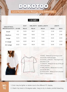 Foto 6 | Blusas Dokotoo Para Mujer, Manga Corta, Cuello En V, Color Azul Xl - Venta Internacional.