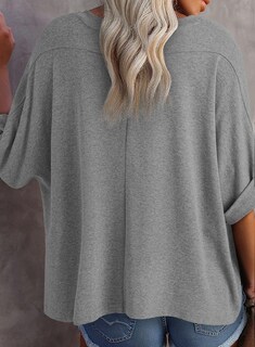 Foto 5 | Camiseta Dokotoo Para Mujer, Cuello En V, Manga Corta, Color Gris S - Venta Internacional.