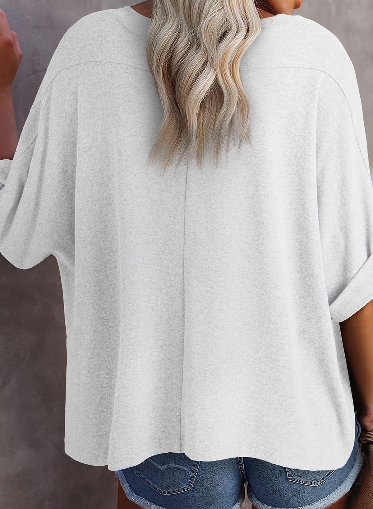 Foto 6 pulgar | Camiseta Dokotoo Para Mujer, Cuello En V, Manga Corta, Holgada, Color Blanco S - Venta Internacional.