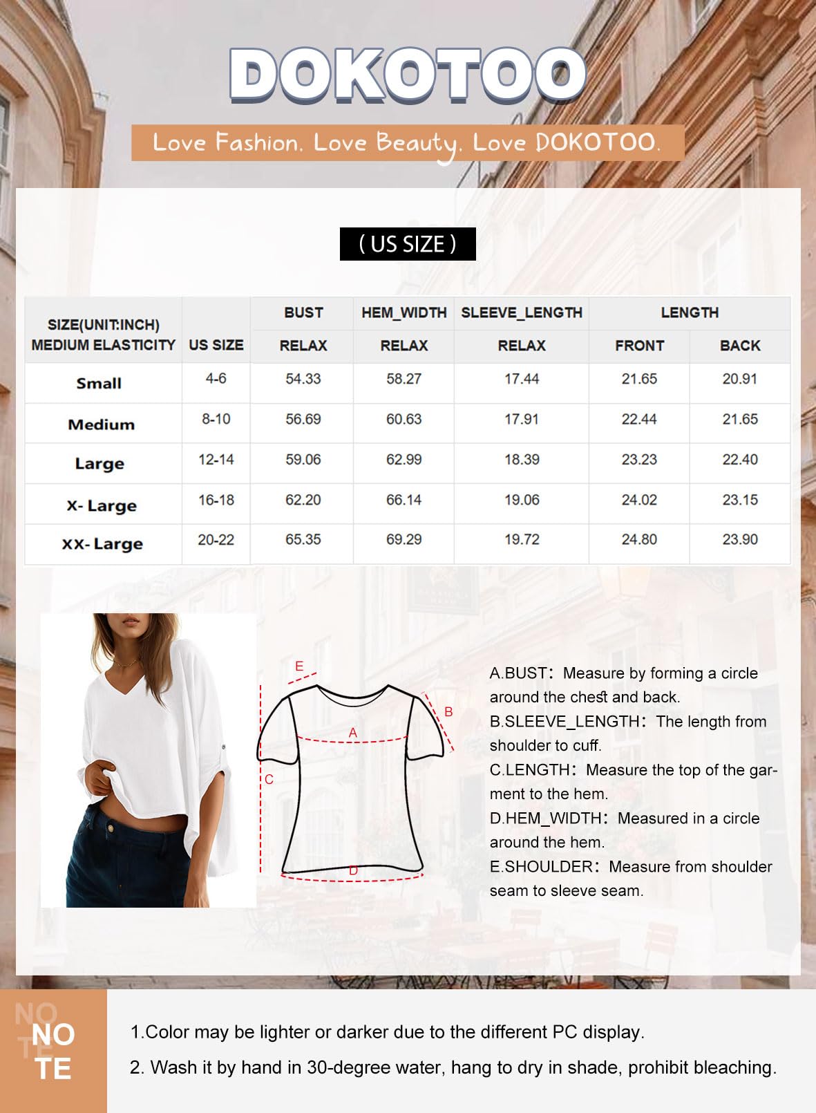 Foto 7 pulgar | Camiseta Dokotoo Para Mujer, Cuello En V, Manga Corta, Holgada, Color Blanco S - Venta Internacional.