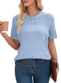 Foto 3 | Blusas Dokotoo Para Mujer, Moda De Verano 2025, Casual, Azul, Talla S - Venta Internacional.