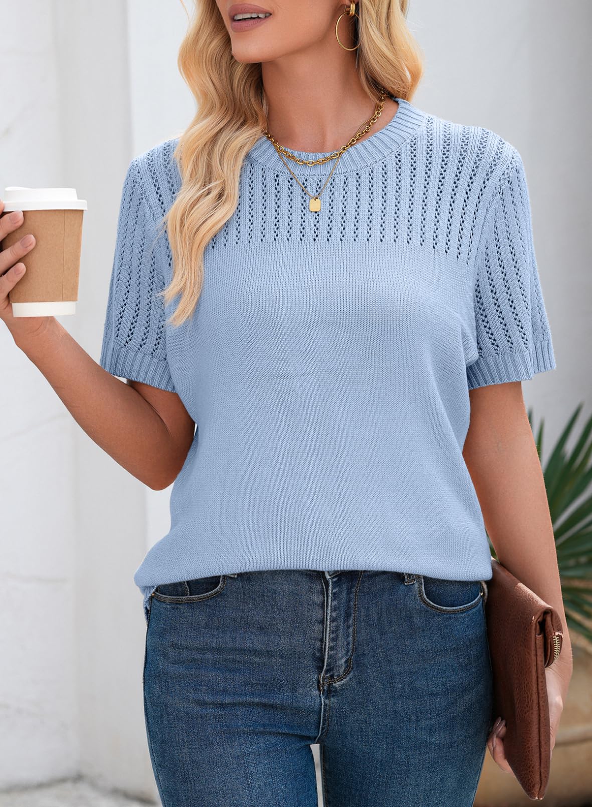 Foto 5 pulgar | Blusas Dokotoo Para Mujer, Moda De Verano 2025, Casual, Azul, Talla S - Venta Internacional.