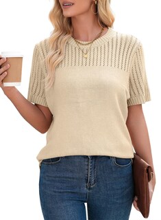 Foto 3 | Top Dokotoo, Moda De Verano, Cuello Redondo, Manga Corta Para Mujer - Venta Internacional.