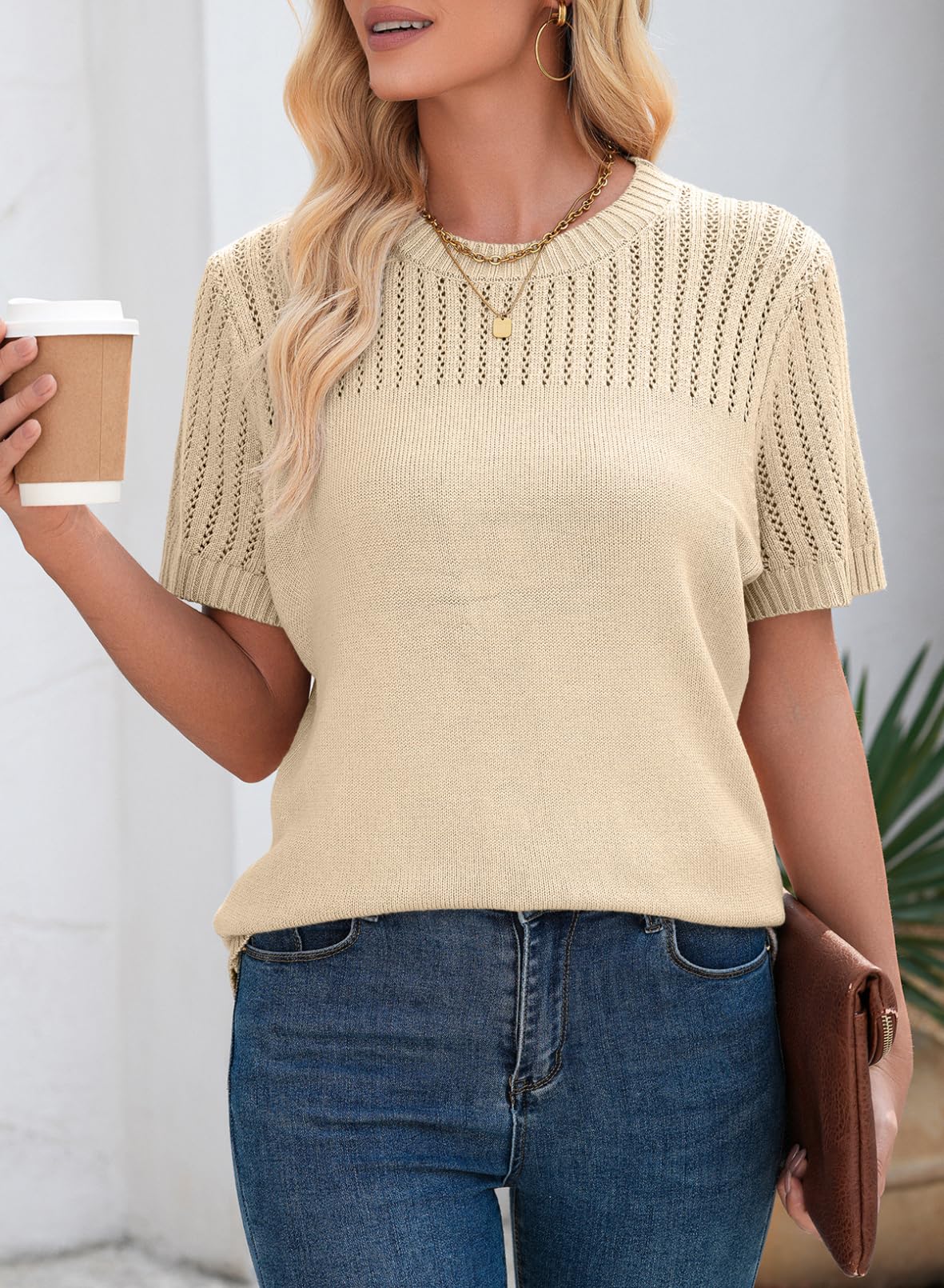 Foto 5 pulgar | Top Dokotoo, Moda De Verano, Cuello Redondo, Manga Corta Para Mujer - Venta Internacional.