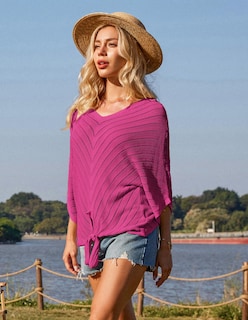 Foto 5 | Camiseta Tipo Túnica Grace Karin Para Mujer, Manga 3/4, Manga 3/4, Rosa Y Roja, Talla M - Venta Internacional.
