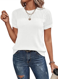 Foto 1 | Blusas De Verano Dokotoo 2025 Para Mujer, Casual, Manga Corta M, Color Blanco - Venta Internacional.