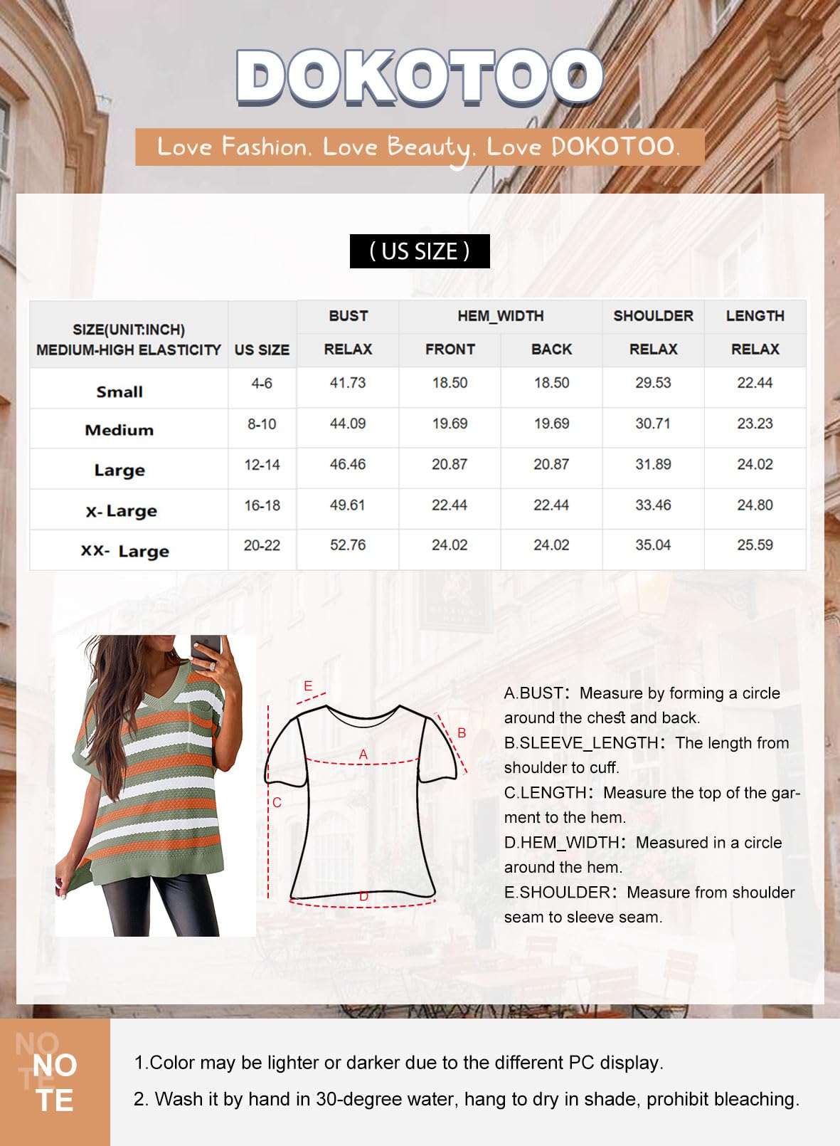 Foto 7 pulgar | Tops De Moda Dokotoo Para Mujer, Manga Corta, Naranja, Talla M - Venta Internacional.