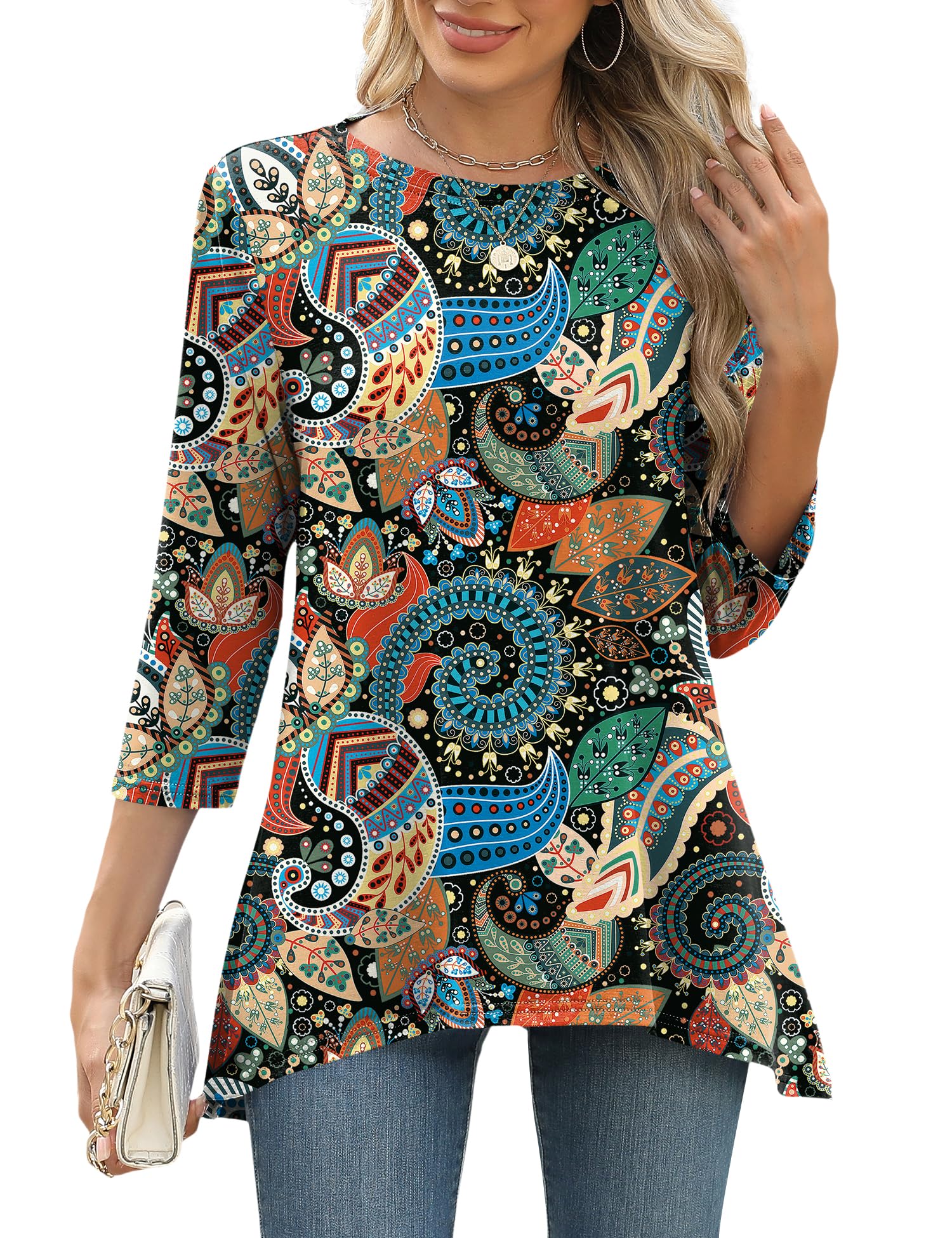 Blusa Tipo Túnica Lomon, Manga 3/4, Holgada, Ropa De Verano Para Mujer - Venta Internacional.
